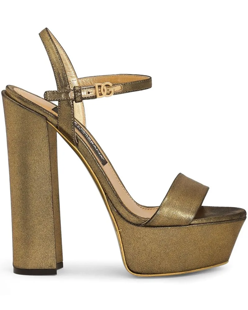 Dolce & Gabbana Sandalen mit Logo 145mm - Gold Gold