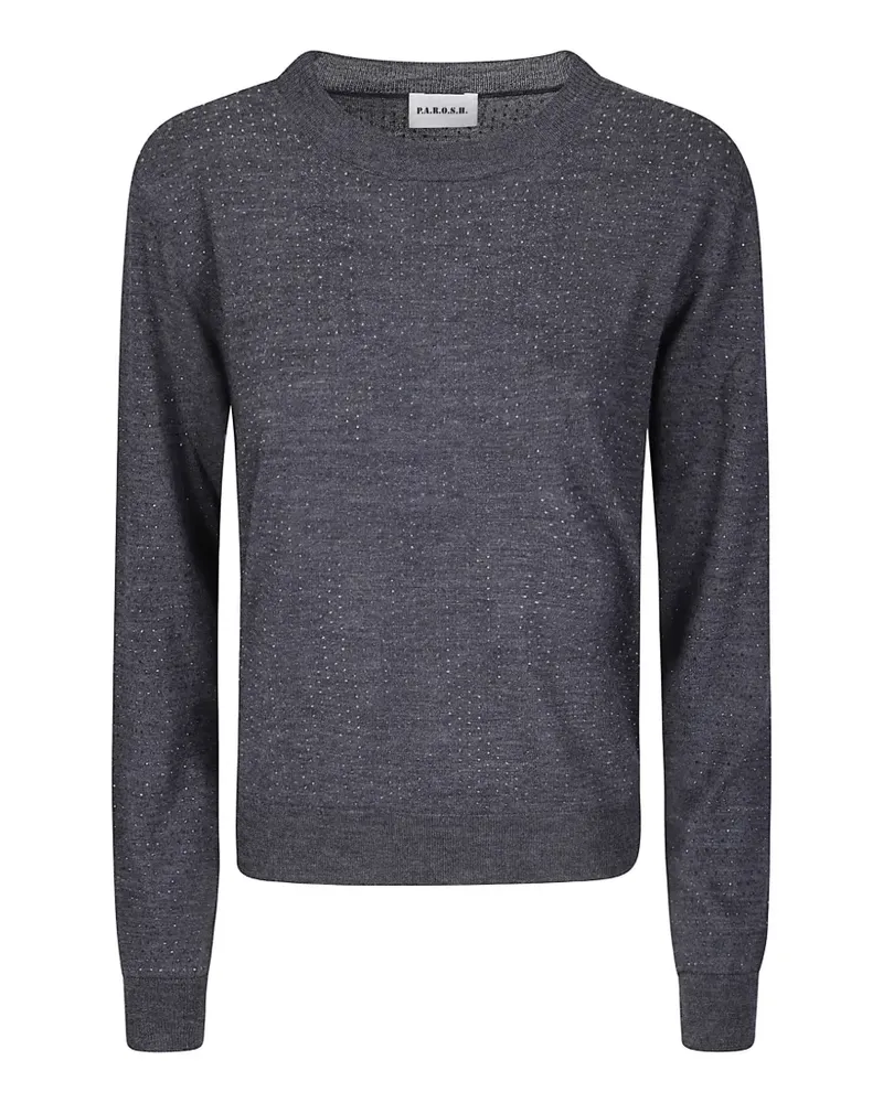 P.A.R.O.S.H. P.A.R.O H. Pullover mit Kristallen - Grau Grau