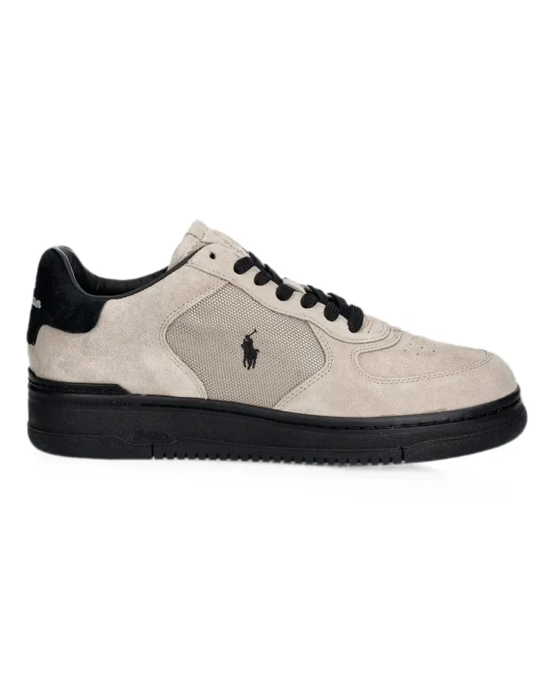 Ralph Lauren Masters Crt logo-embroidered panelled sneakers - Nude Nude