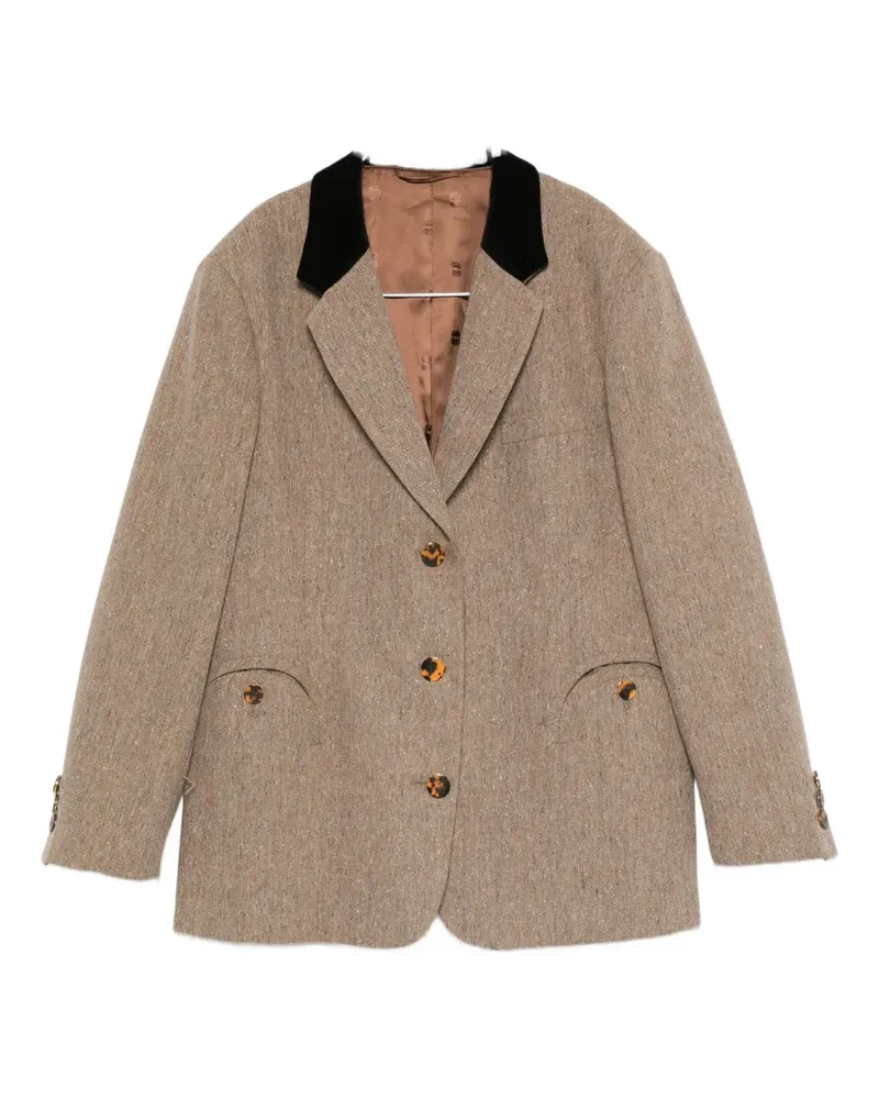 Blazé Milano notched-collar coat - Nude Nude