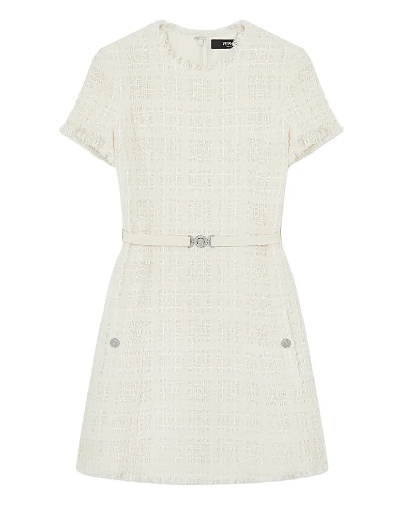 Versace check-pattern cotton mini dress - Weiß Weiß