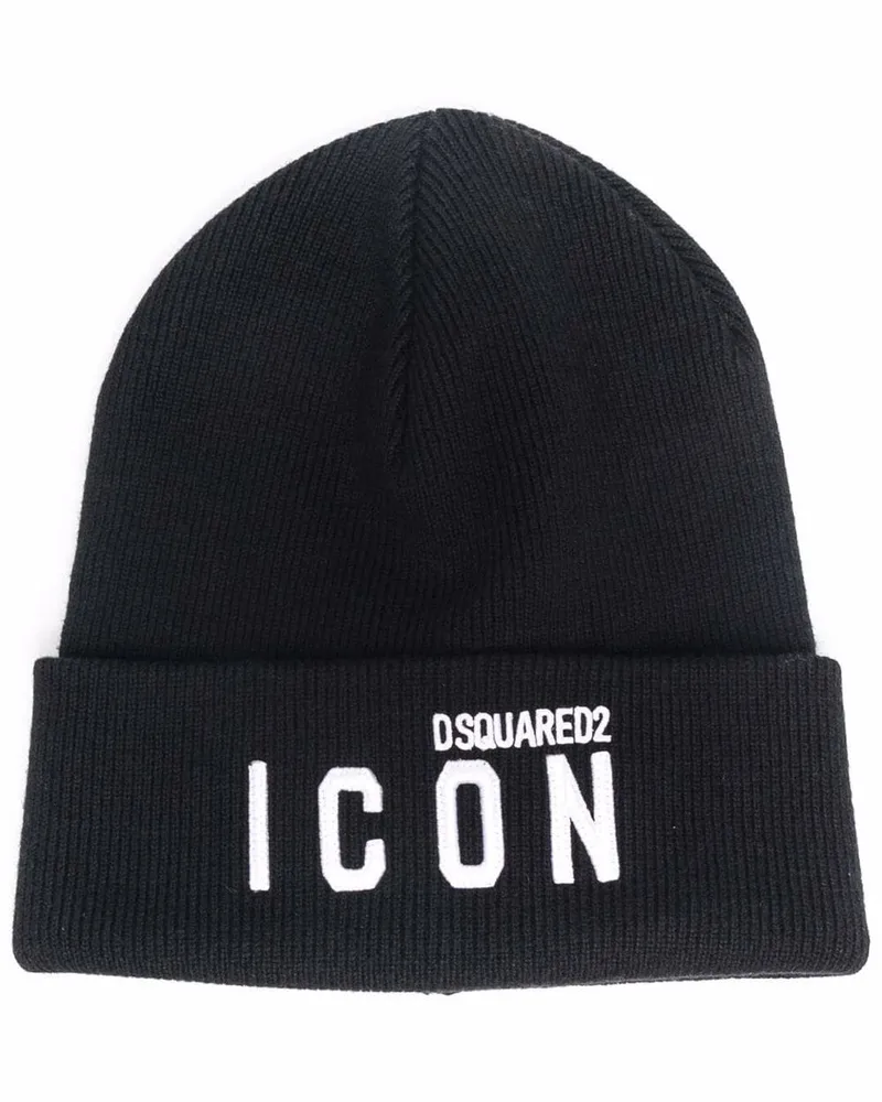 Dsquared2 Mütze mit "Icon"-Print - Schwarz Schwarz