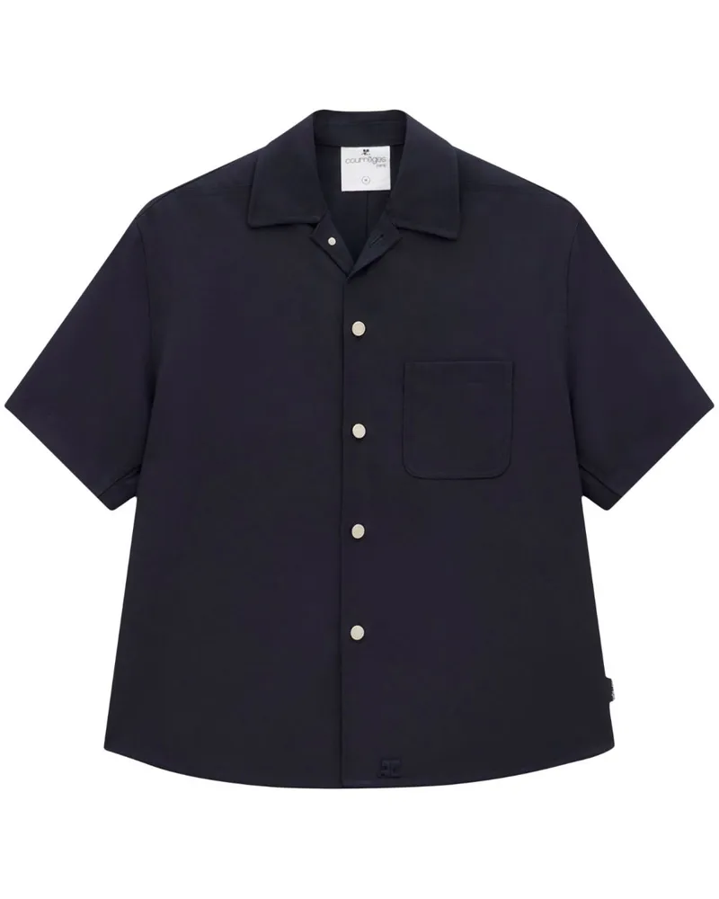 Courrèges Skater Retro Twill Hemd - Blau Blau