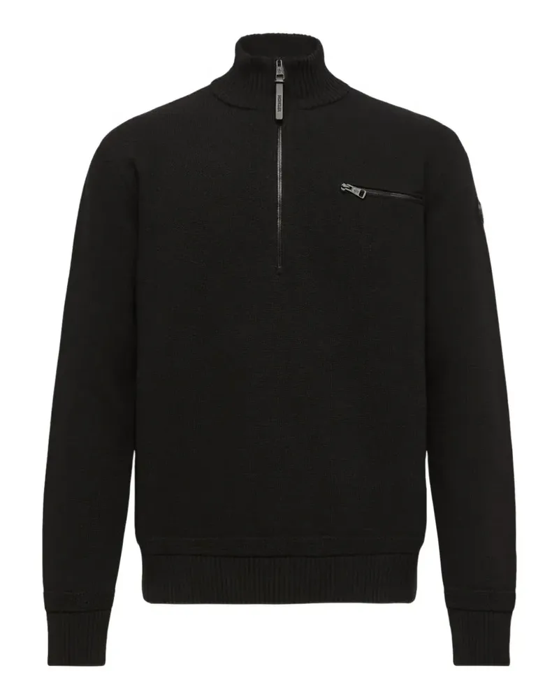 Moncler half-zip chest-pocket sweater - Schwarz Schwarz