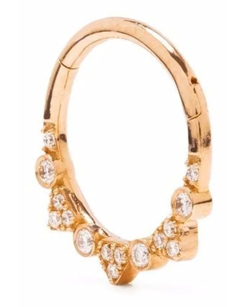 DJULA 18kt Rotgoldcreole mit einem Diamanten - Rosa Rosa