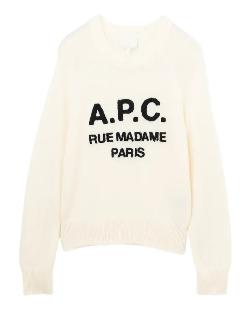 A.P.C. Pullover mit Zopfmuster - Nude Nude