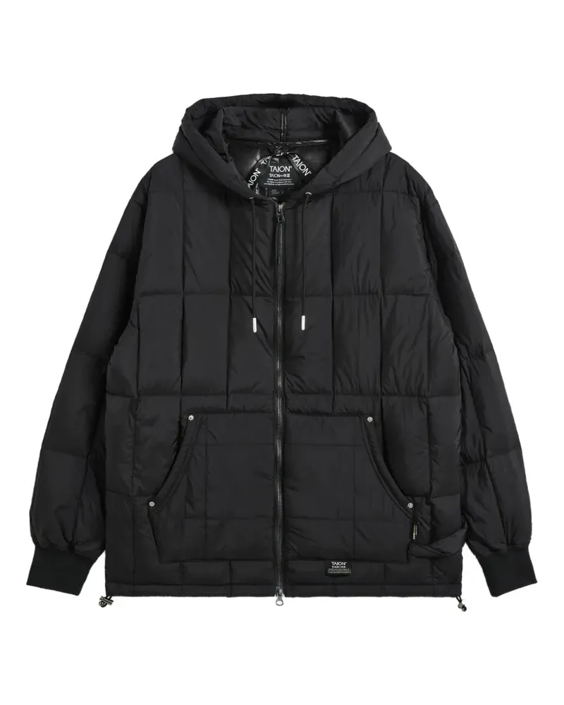 TAION quilted hooded jacket - Schwarz Schwarz