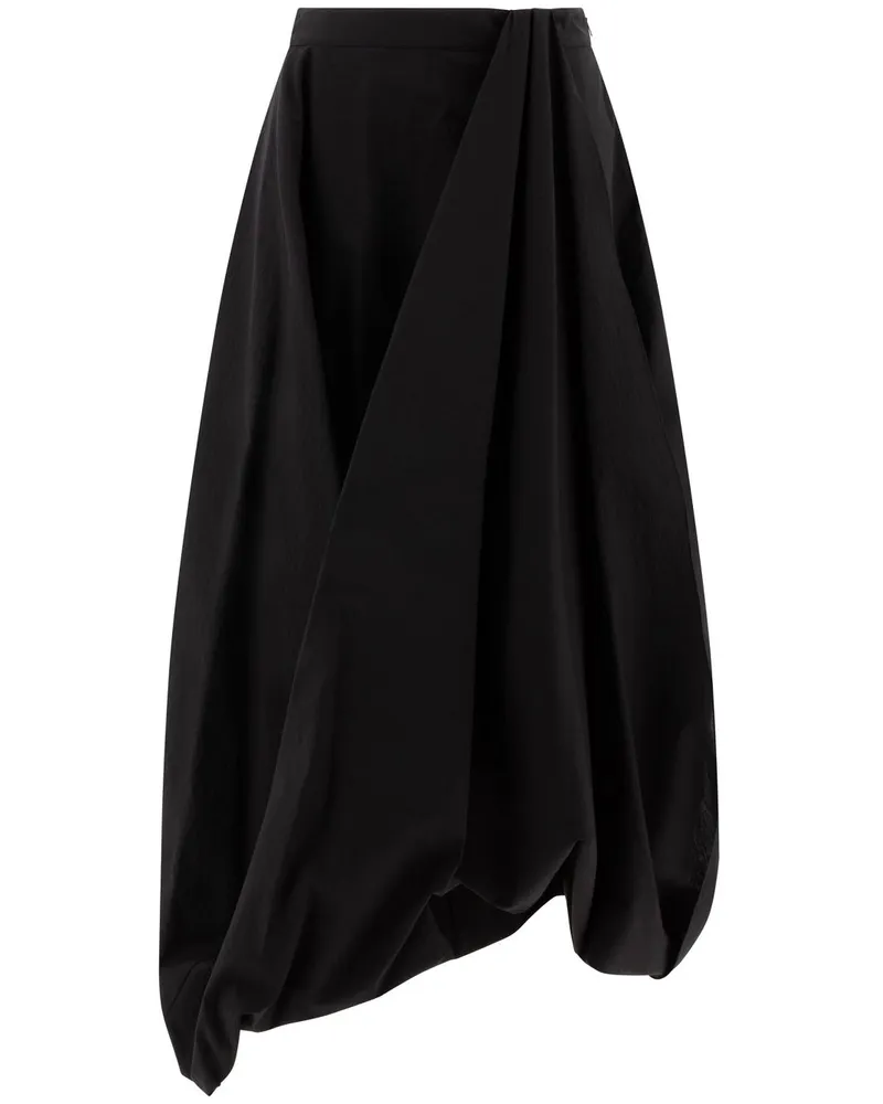 Brunello Cucinelli Drapierter Midirock - Schwarz Schwarz