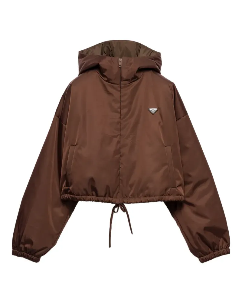 Prada Re-Nylon Kapuzenjacke - Braun Braun