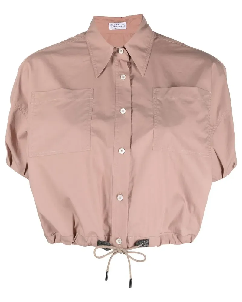 Brunello Cucinelli Cropped-Top mit Kordelzug - Rosa Rosa