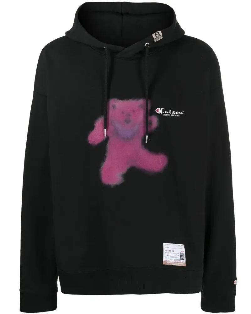 MIHARAYASUHIRO x Champion Hoodie mit grafischem Print - Schwarz Schwarz