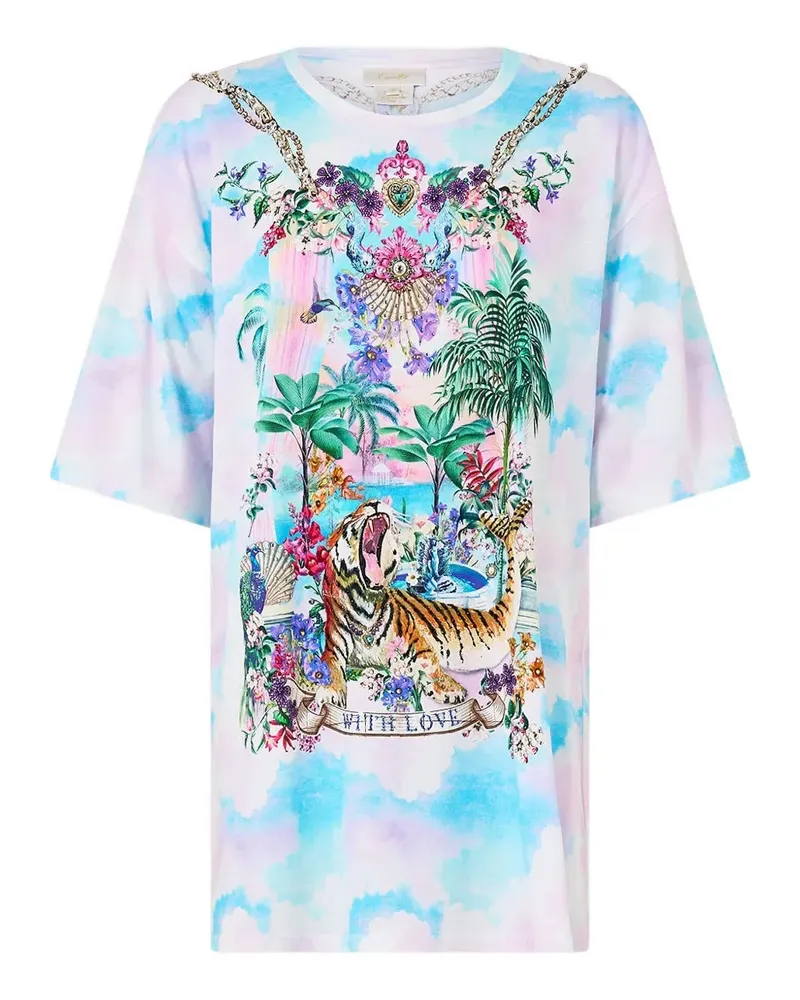 Camilla T-Shirt mit grafischem Print - Rosa Rosa