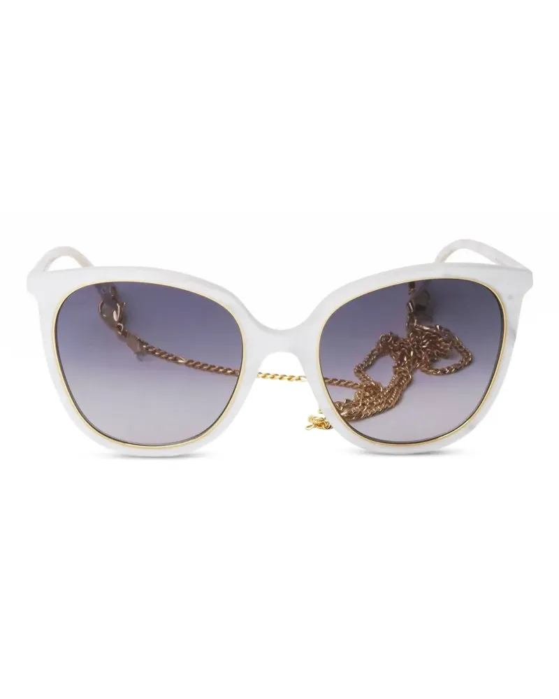 Gucci Sonnenbrille mit rundem Gestell - Weiß Weiß