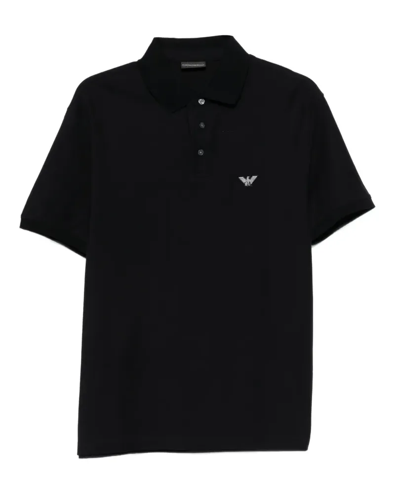 Emporio Armani Poloshirt mit Logo-Stickerei - Schwarz Schwarz