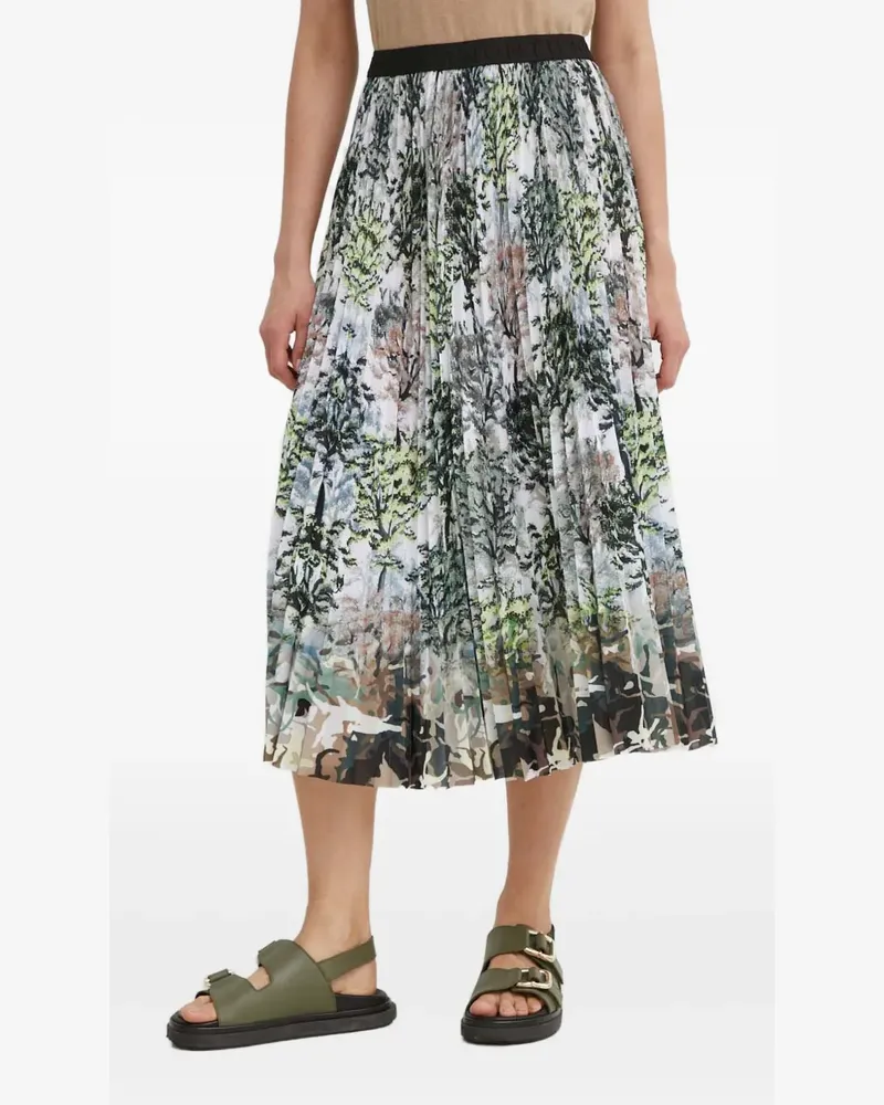 MUNTHE Midirock mit plissiertem Baum-Print - Nude Nude