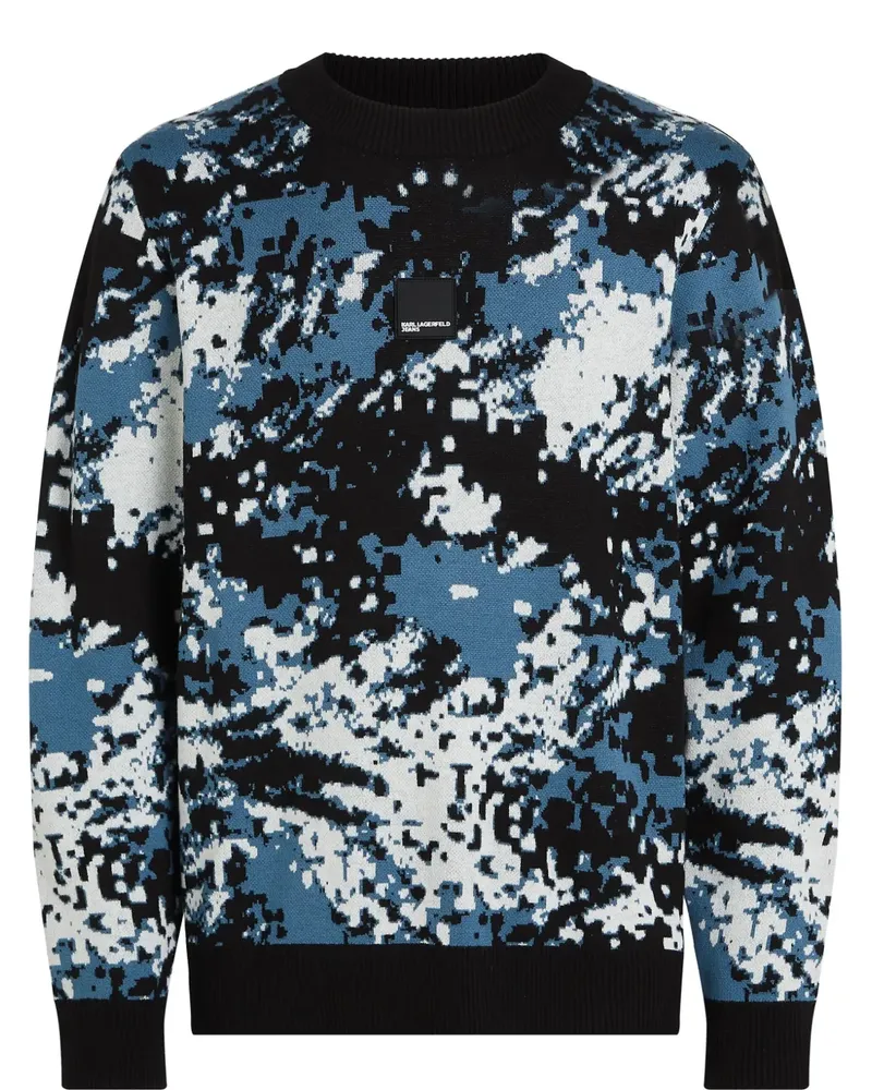 Karl Lagerfeld Pullover mit durchgehendem Print - Blau Blau