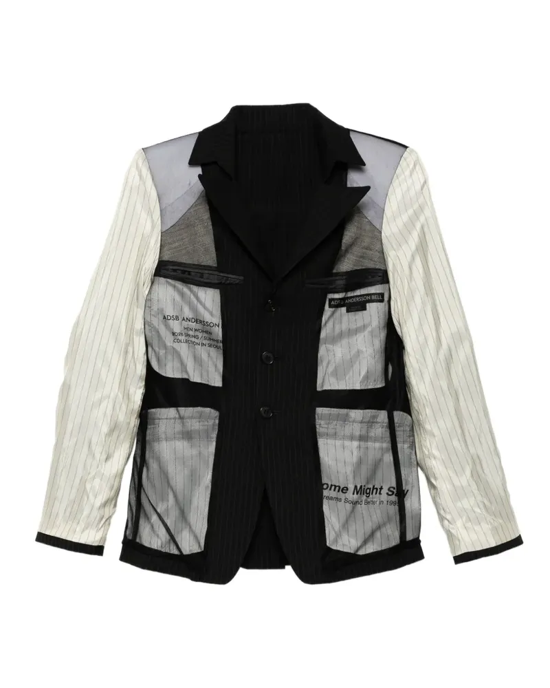 Andersson Bell pinstripe deconstructed jacket - Schwarz Schwarz