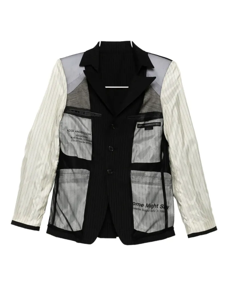 Andersson Bell pinstripe deconstructed jacket - Schwarz Schwarz