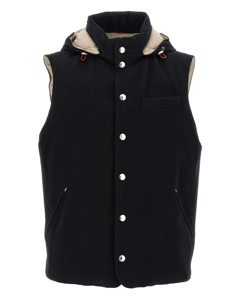 Brunello Cucinelli Wattierte Weste - Schwarz Schwarz
