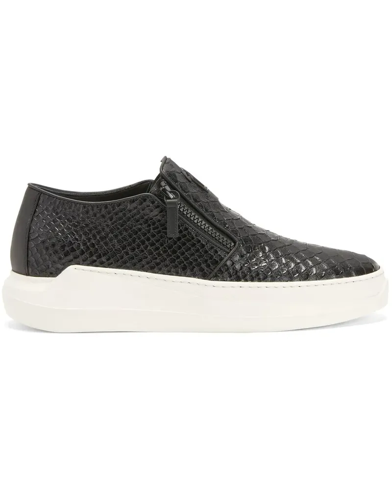 Giuseppe Zanotti Conley Loafer mit Schlangen-Optik - Schwarz Schwarz