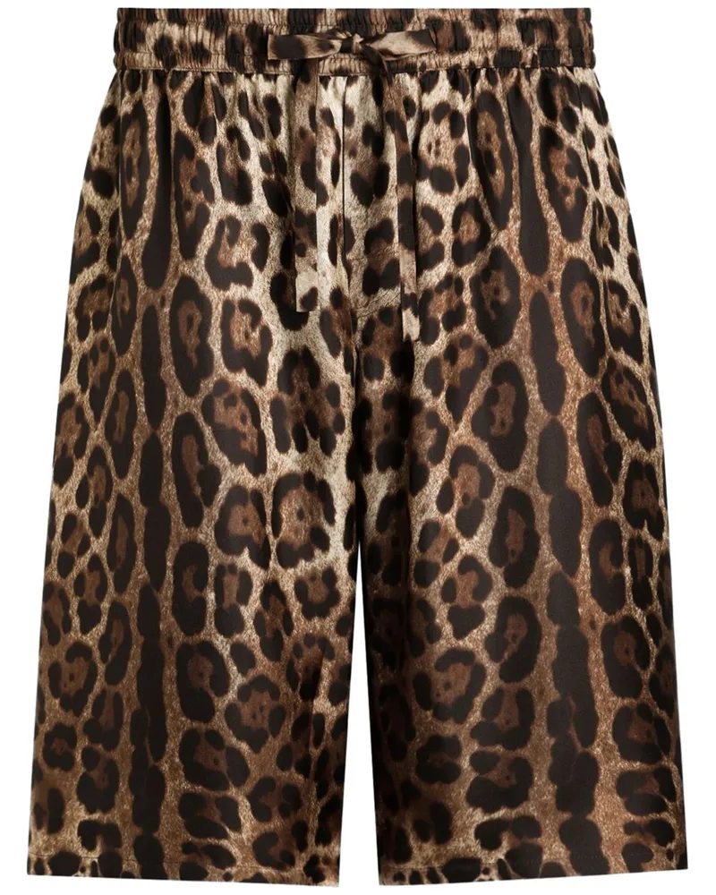 Dolce & Gabbana Shorts mit Leoparden-Print - Braun Braun
