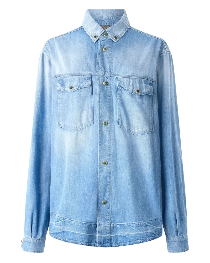 Roberto Cavalli Jeanshemd mit Nieten - Blau Blau