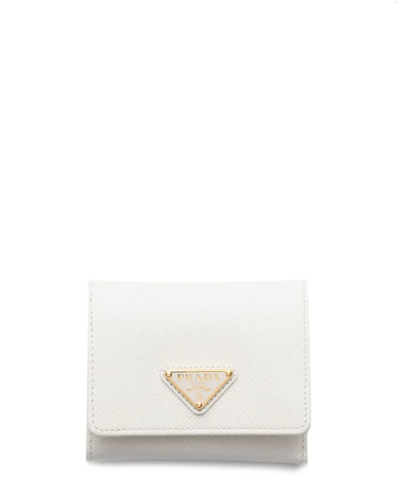 Prada Kleines Portemonnaie aus Saffiano-Leder - Weiß Weiß