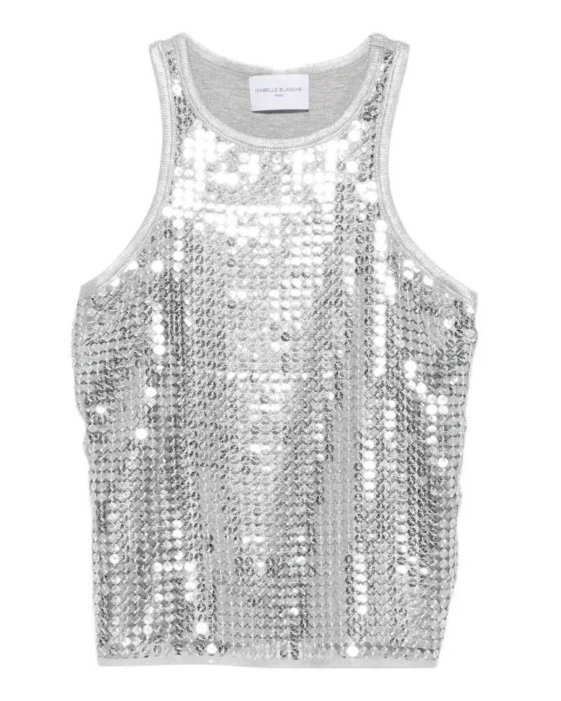 Isabelle Blanche sequin-embellishment tank top - Silber Silber