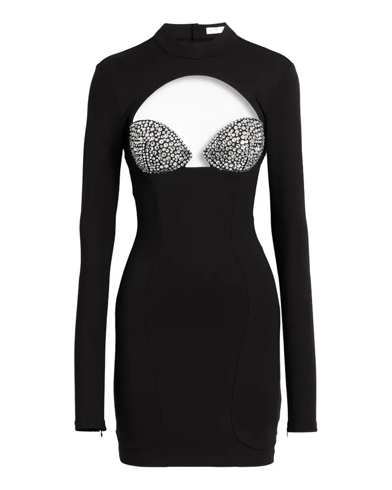 Area mini cutout crystal-embellished dress - Schwarz Schwarz
