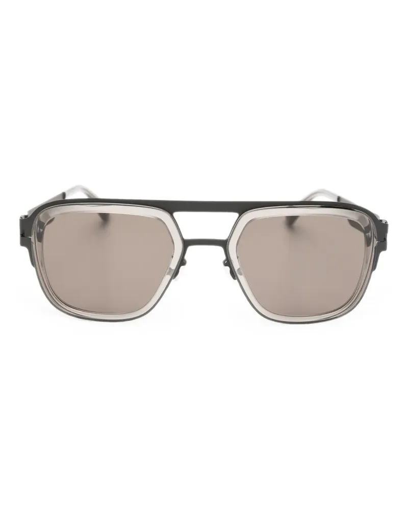 Mykita Knox A77 Sonnenbrille mit geometrischem Gestell - Schwarz Schwarz