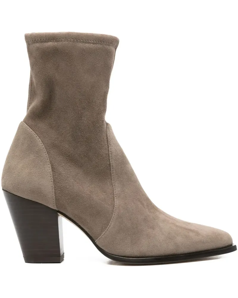 Stuart Weitzman Stiefellete mit Blockabsatz - Nude Nude