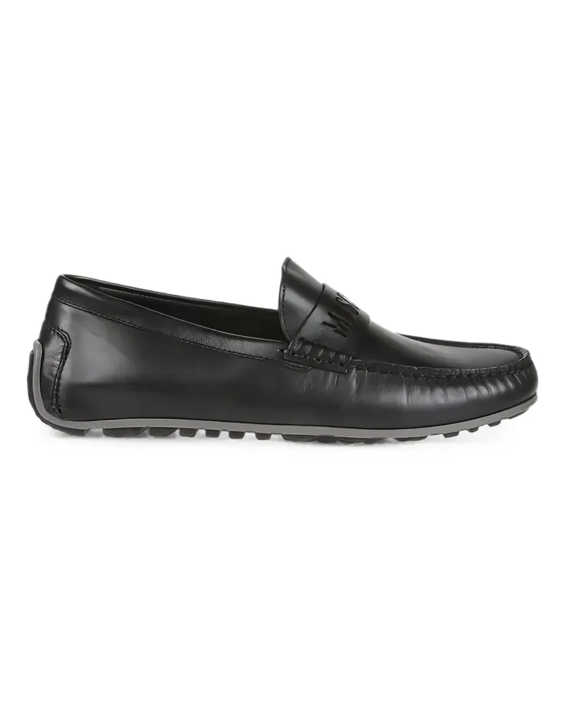 Moschino logo-detailed leather loafers - Schwarz Schwarz