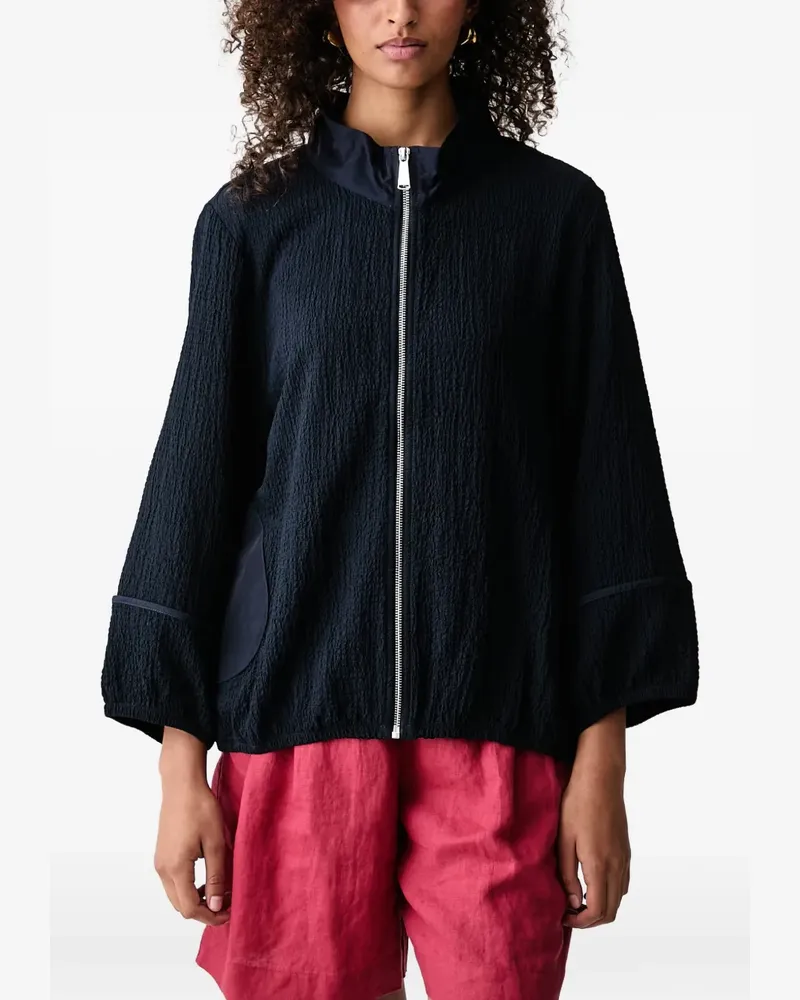 Joseph Ribkoff crinkled-finish zip-up jacket - Blau Blau