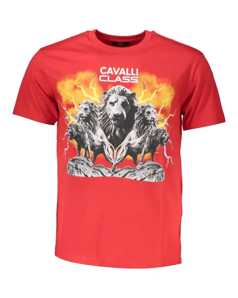 Roberto Cavalli T-Shirt mit Löwen-Print - Rot Rot