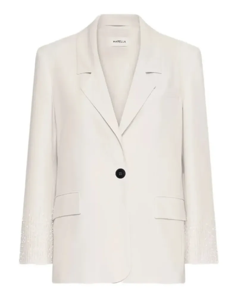 MARELLA bead-embellished single-breasted blazer - Weiß Weiß