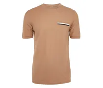 T-Shirt mit Streifendetail - Braun
