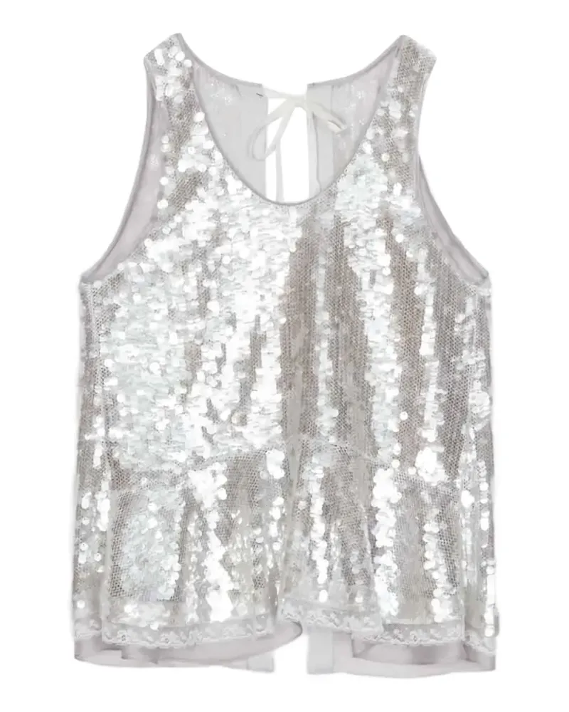 3.1 phillip lim Oberteil mit Pailletten - Silber Silber