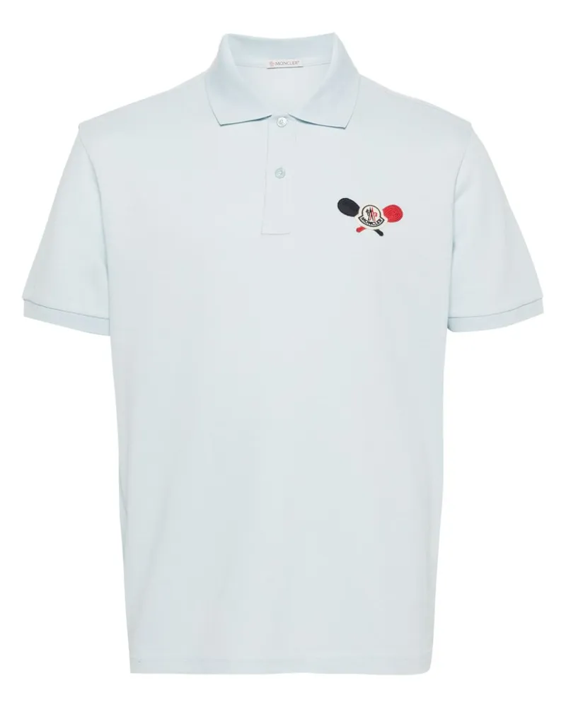 Moncler Poloshirt mit Logo-Applikation - Blau Blau