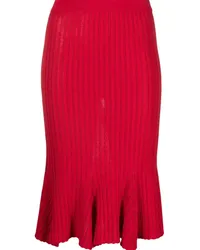 Moschino Gestreifter Midirock Rot