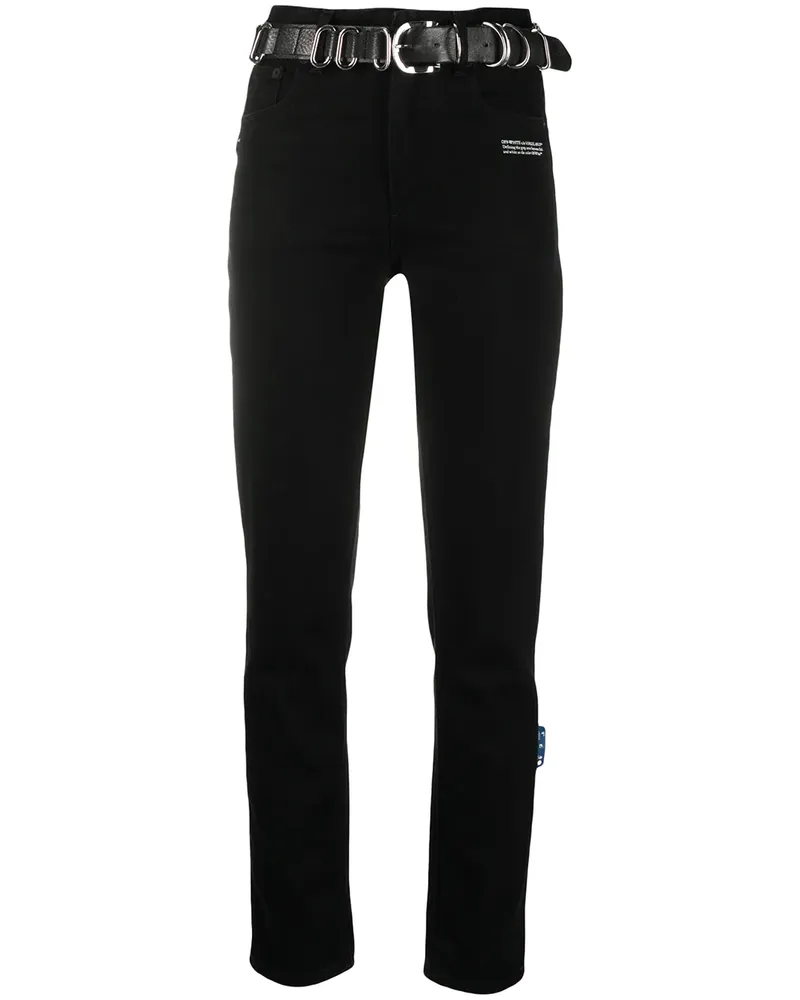 OFF-WHITE Gerade Jeans mit Gürtel - Schwarz Schwarz