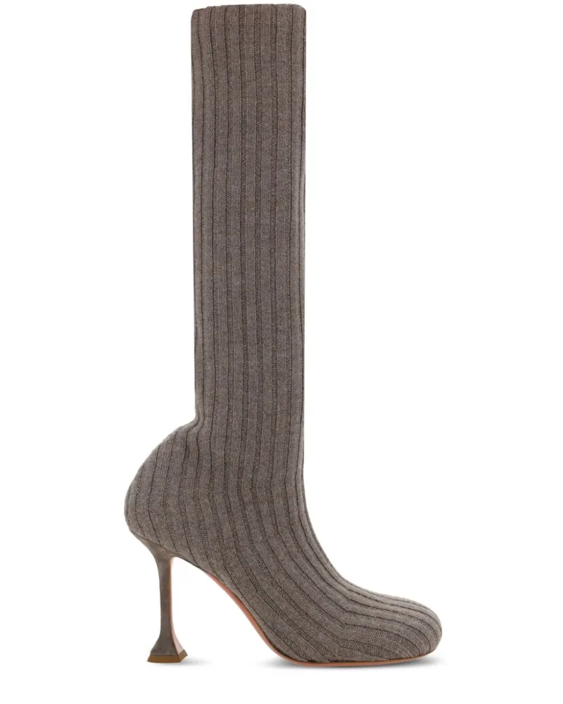 Amina Muaddi Veneda Stiefel 95mm - Nude Nude
