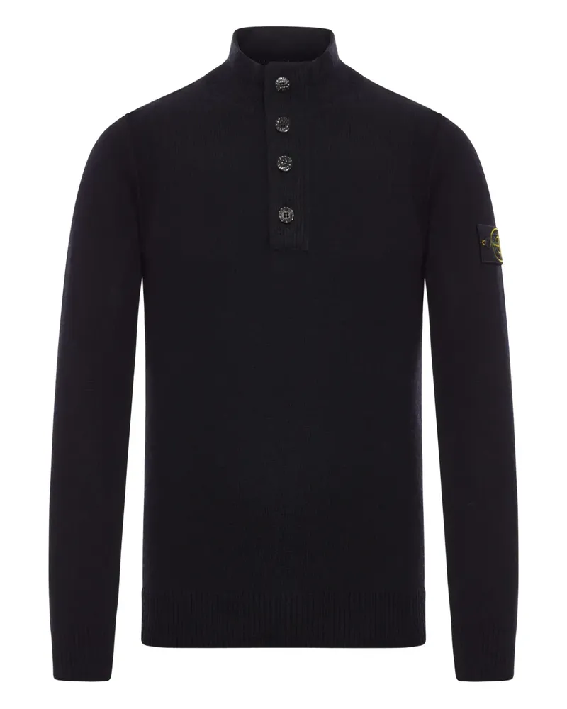 Stone Island Wollpullover mit Stehkragen - Schwarz Schwarz
