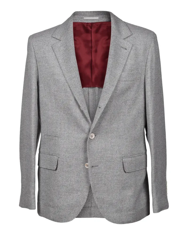 Brunello Cucinelli herringbone-weave blazer - Grau Grau