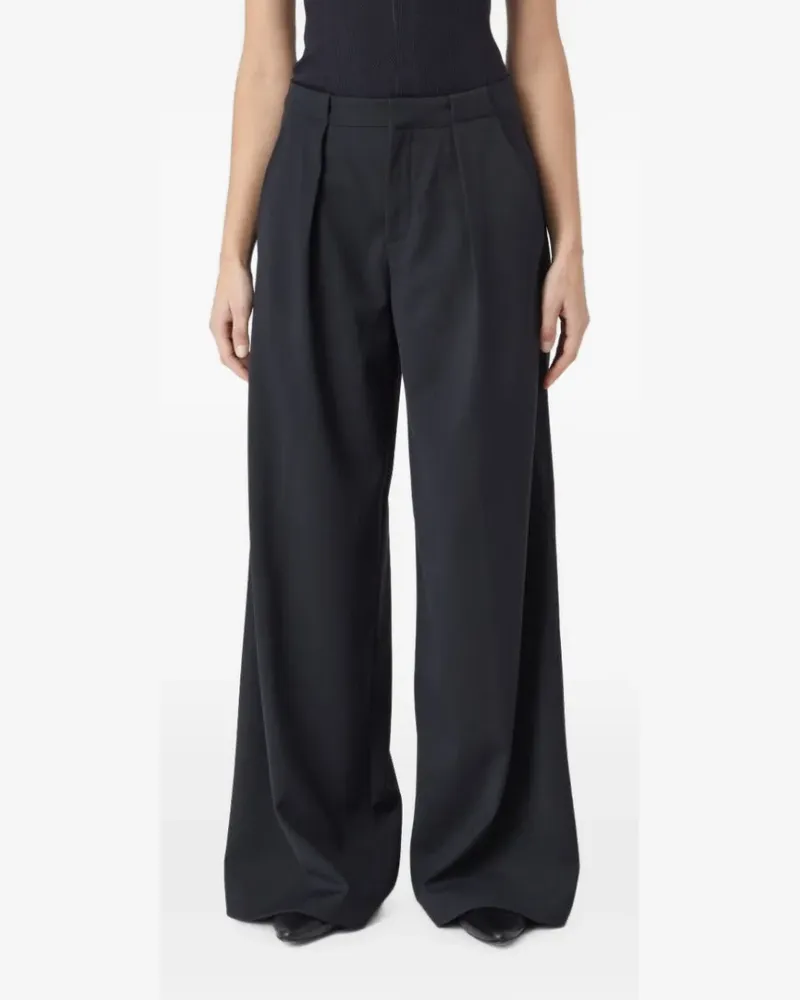 Closed Rylan pleated twill trousers - Schwarz Schwarz