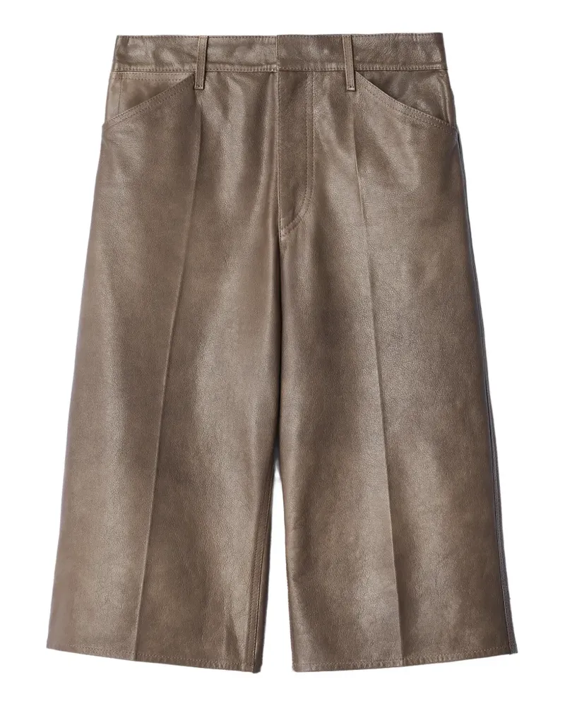 Christophe Lemaire Shorts aus glänzendem Leder - Braun Braun