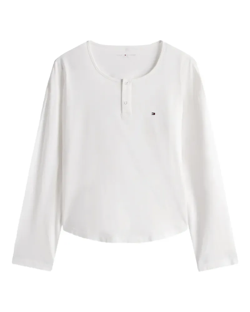 Tommy Hilfiger Gestreifter Pyjama mit Knopfverschluss - Weiß Weiß