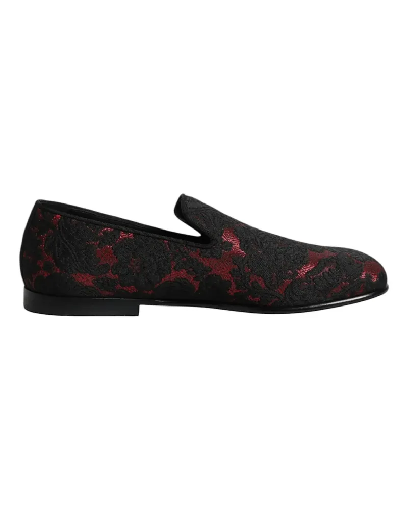 Dolce & Gabbana Jacquard-Loafer mit Schnürung - Schwarz Schwarz