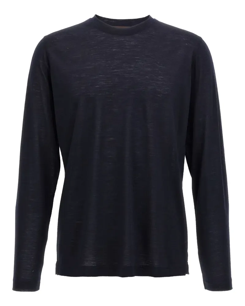 Zanone Langarmshirt mit Rundhalsausschnitt - Blau Blau