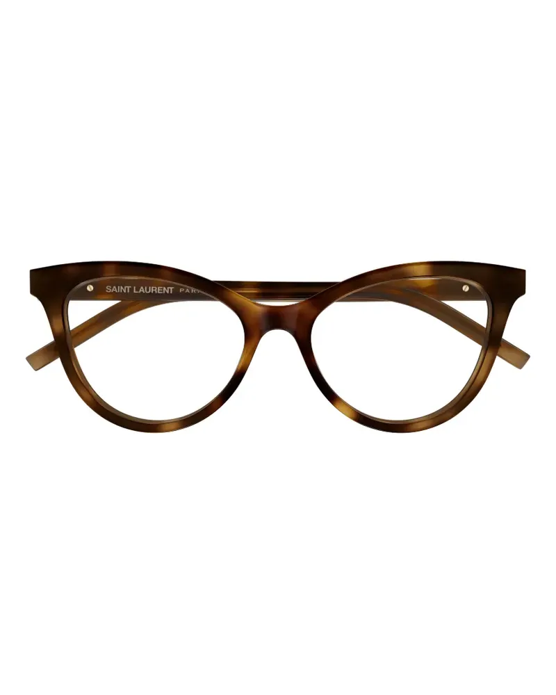 Saint Laurent Cat-Eye-Brille mit Logo - Braun Braun