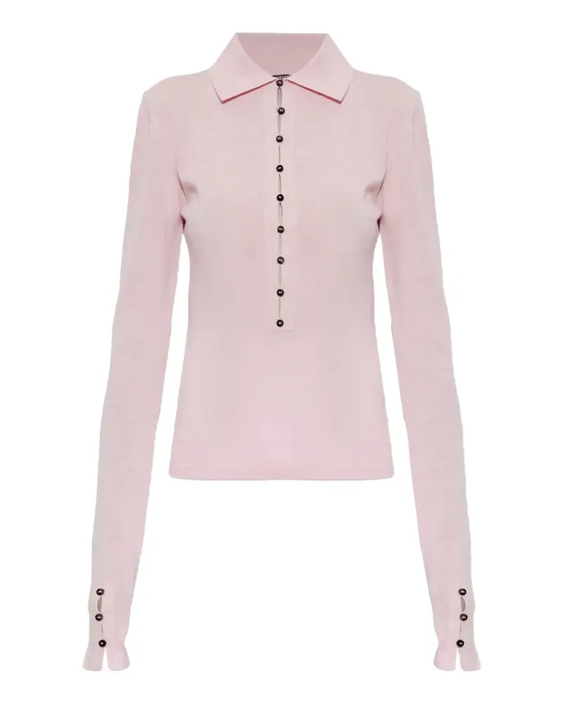 Jacquemus The Merino Poloshirt aus Merinowolle - Rosa Rosa